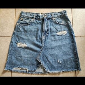 We The Free Size 27 Distressed Denim Skirt